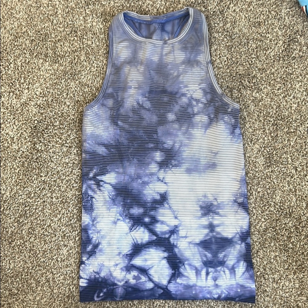 Lululemon Athletica Blue Tie-Dye Racerback Tank